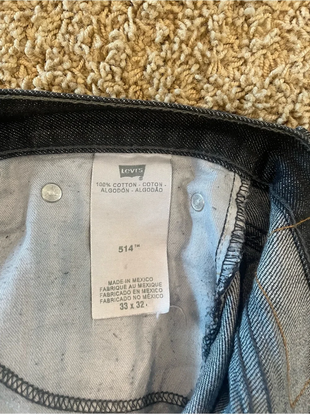 Bundle - 2 pair Levi's Men's 514 Jeans - Blue & Black denim 33w x 32L
